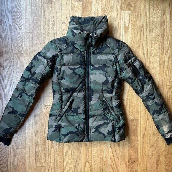 SAM. Freestyle Camo Down Feather Puffer Coat S - Picture 2 of 8